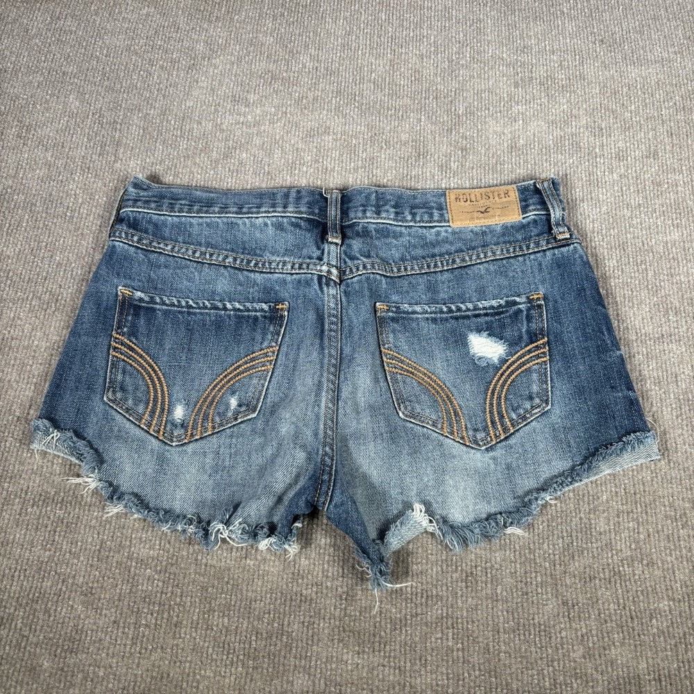 Hollister Shorts Womens 5 28W Blue Denim Cut Off Distressed Micro Mini Booty Y2K
